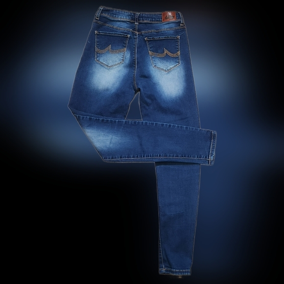 #K40 California Vintage Girls Blue Distressed Cotton Jeans - Picture 5 of 12